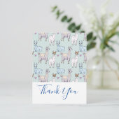 Cute Llama Pattern on Polka Dots Bedankt Briefkaart (Staand voorkant)