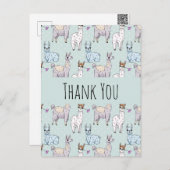 Cute Llama Pattern on Polka Dots Bedankt Briefkaart (Voorkant / Achterkant)