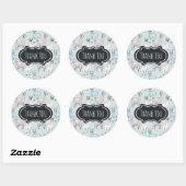 Cute Llama Pattern on Polka Dots Bedankt Ronde Sticker (Vel)