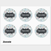 Cute Llama Pattern on Polka Dots Birthday Ronde Sticker (Vel)
