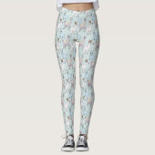 Cute Llama Pattern on Polka Dots Leggings (Voorkant)