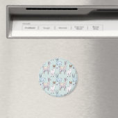 Cute Llama Pattern on Polka Dots Magneet (Insitu (Vaatwasser))