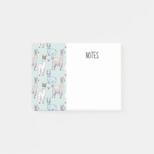 Cute Llama Pattern on Polka Dots Post-it® Notes