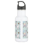 Cute Llama Pattern on Polka Dots Waterfles (Achterkant)