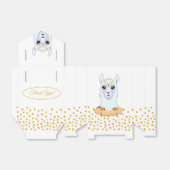 Cute Llama, Peonias & Gold Confetti Hartelijk dank Bedankdoosjes (Uitgevouwen)