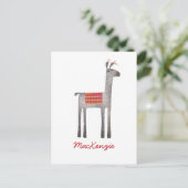 Cute Llama Persoonlijk Briefkaart (Staand voorkant)