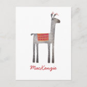 Cute Llama Persoonlijk Briefkaart (Voorkant)