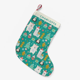 Cute Llama Polar Beer Penguin Pattern Personalized Kleine Kerstsok