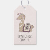 Cute Llama Princess Wearing a Crown Birthday Cadeaulabel (Voorkant)