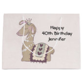 Cute Llama Princess Wearing a Crown Birthday Groot Cadeauzakje (Voorkant)