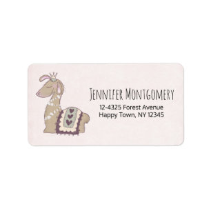 Cute Llama Princess Wearing a Crown Etiket