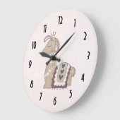 Cute Llama Princess Wearing a Crown Grote Klok (Hoek)