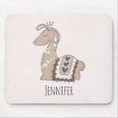 Cute Llama Princess Wearing a Crown Muismat (Voorkant)