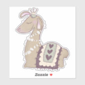 Cute Llama Princess Wearing a Crown Sticker (Vel)
