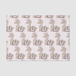 Cute Llama Princess Wearning a Crown Patterned Tissuepapier