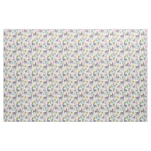 Cute Llama Print Stof (Fat Quarter)