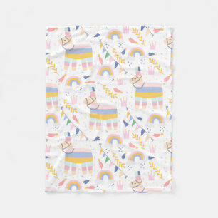 Cute Llama Rainbow Baby Nursery Fleece Deken