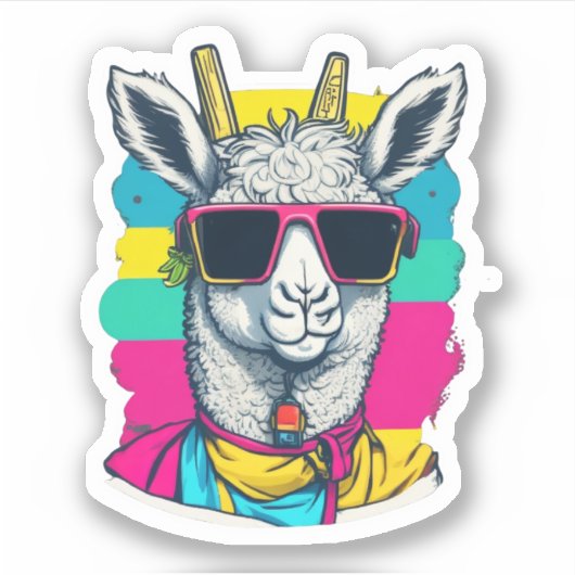 Cute Llama Sticker (Voorkant)