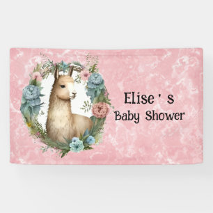 Cute Llama Succulent Floral Wreator Baby shower Spandoek