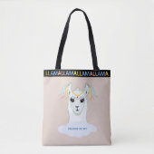 Cute Llama sur Sac fourre-tout beige (Devant)