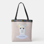 Cute Llama sur Sac fourre-tout beige (Dos)