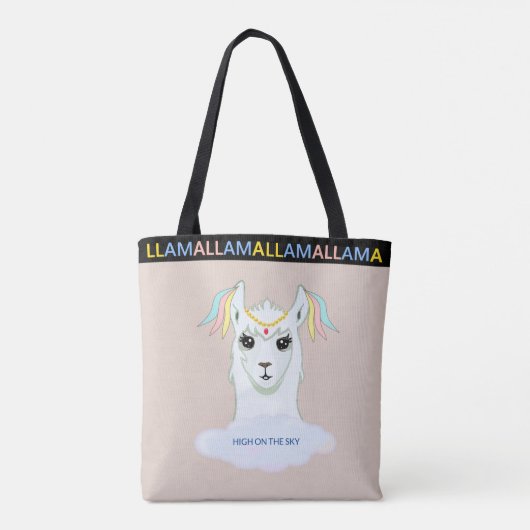 Cute Llama sur Sac fourre-tout beige (Dos)