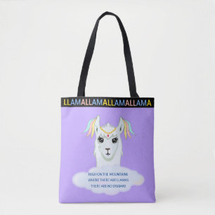 Cute Llama sur Sac fourre-tout bleu lavande
