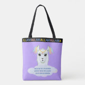 Cute Llama sur Sac fourre-tout bleu lavande (Dos)