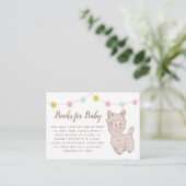 Cute Llama Theme Baby shower Book Request Informatiekaartje (Staand voorkant)