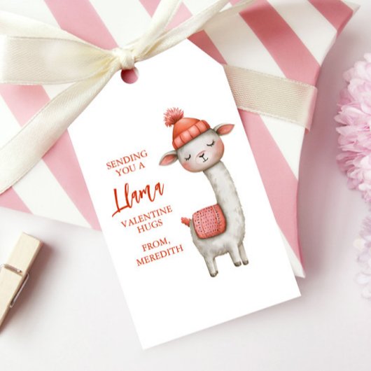 Cute Llama Valentine's Day, Kids Classroom Cadeaulabel