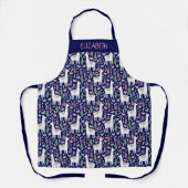 Cute Llama Whimsical Botanical Pattern Schort (Voorkant)