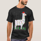 Cute Llama Xmas Lights Llama Kerstmis T-shirt (Voorkant)