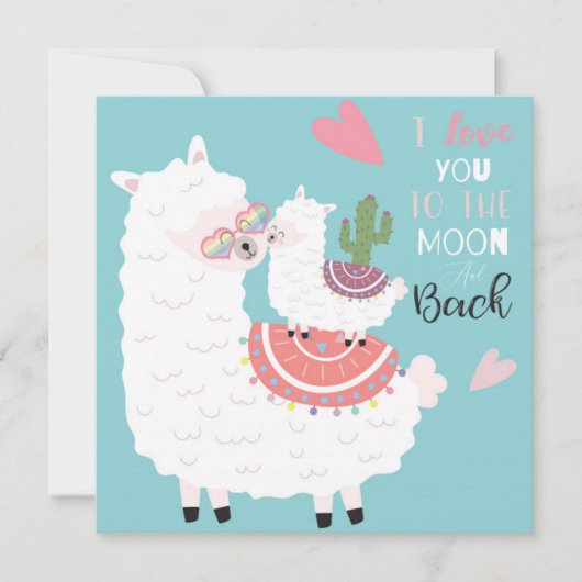 Cute Llamas Feestdagenkaart (Voorkant)
