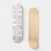 Cute Llamas Pattern (Roze) Skateboard (Voorkant)