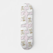 Cute Llamas Pattern (Roze) Skateboard (Voorkant)