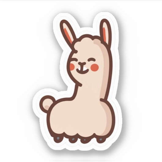 Cute Llamas Sticker (Voorkant)