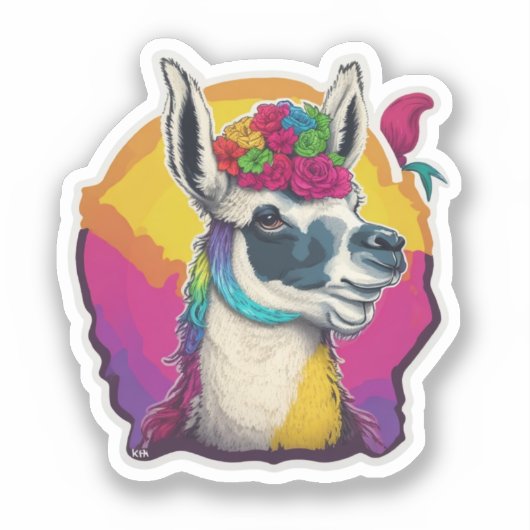 Cute Llamas Sticker (Voorkant)