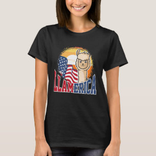 Cute Llamerica Patriotic Mannen America 3 T-shirt