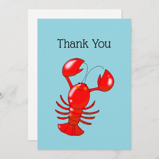 Cute Lobster Bedankkaart (Voorkant / Achterkant)