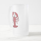 Cute Lobster Nautical strand frosted beer mok (Voorkant links)