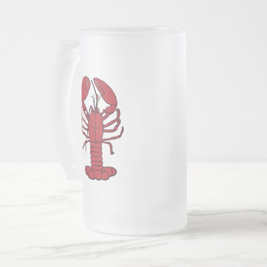 Cute Lobster Nautical strand frosted beer mok (Voorkant links)