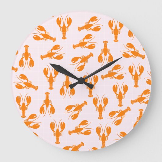 Cute Lobster Wall Clock Grote Klok (Voorkant)