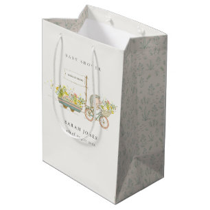 Cute lokaal gekweekte egel Flora Bike Baby shower Medium Cadeauzakje