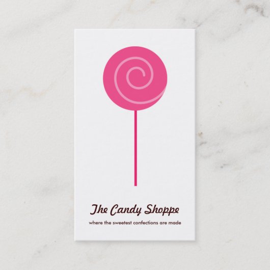 Cute Lollipop Candy Shoppe Cartes de visite (Devant)