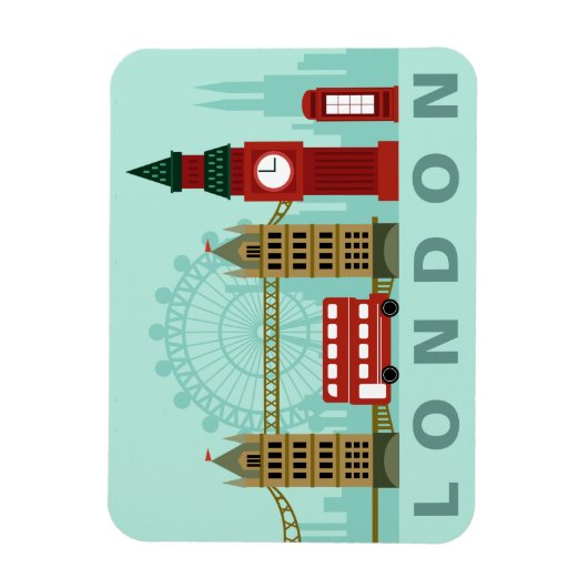 Cute London Illustration magnet Magneet (Verticaal)