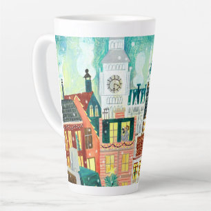 Cute London in de sneeuwstadillustratie Latte Mok
