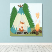 Cute Lone Fox Canvas Afdruk (Insitu (Houten vloer))