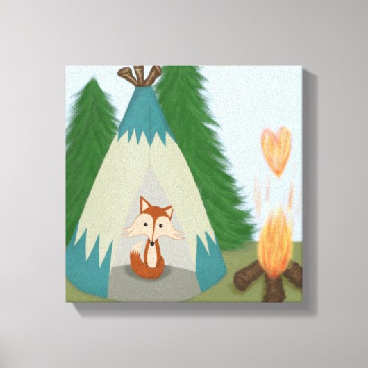 Cute Lone Fox Canvas Afdruk (Voorkant)