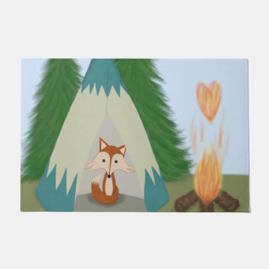 Cute Lone Fox Deurmat (Voorkant)