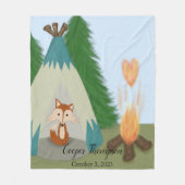 Cute Lone Fox Fleece Deken (Voorkant)
